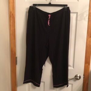 CuddlDuds, XL, black, wide leg PJ capris